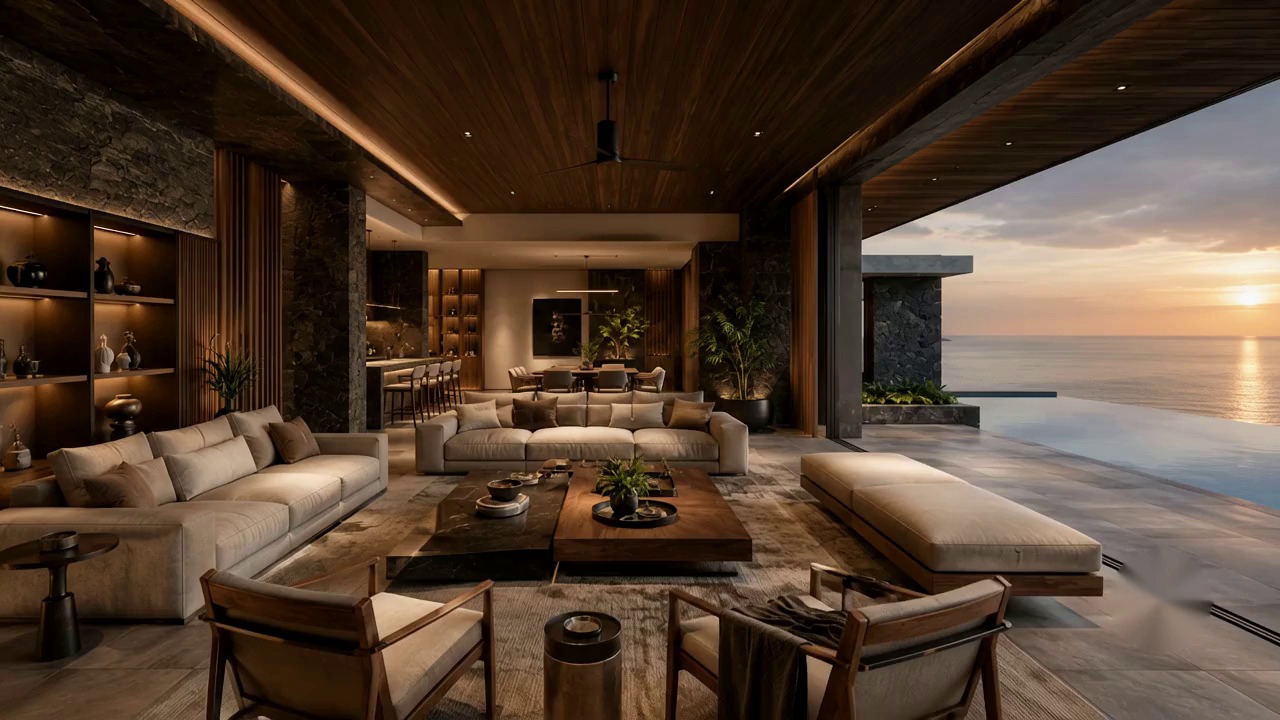 Top-down architectural view of Aurora Cliff Residence